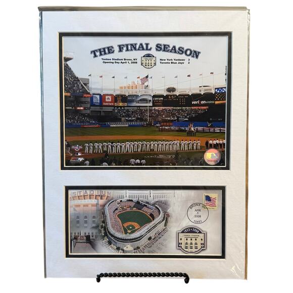 NY Yankee Final Season MLB Baseball USPS First Day Of Issue Stamp Photo Mat 2008 - Picture 1 of 6
